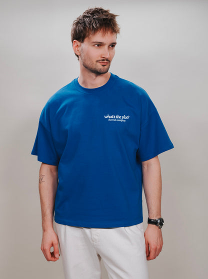 what's the plot? - Cobalt Boxy T-shirt - 240 GSM