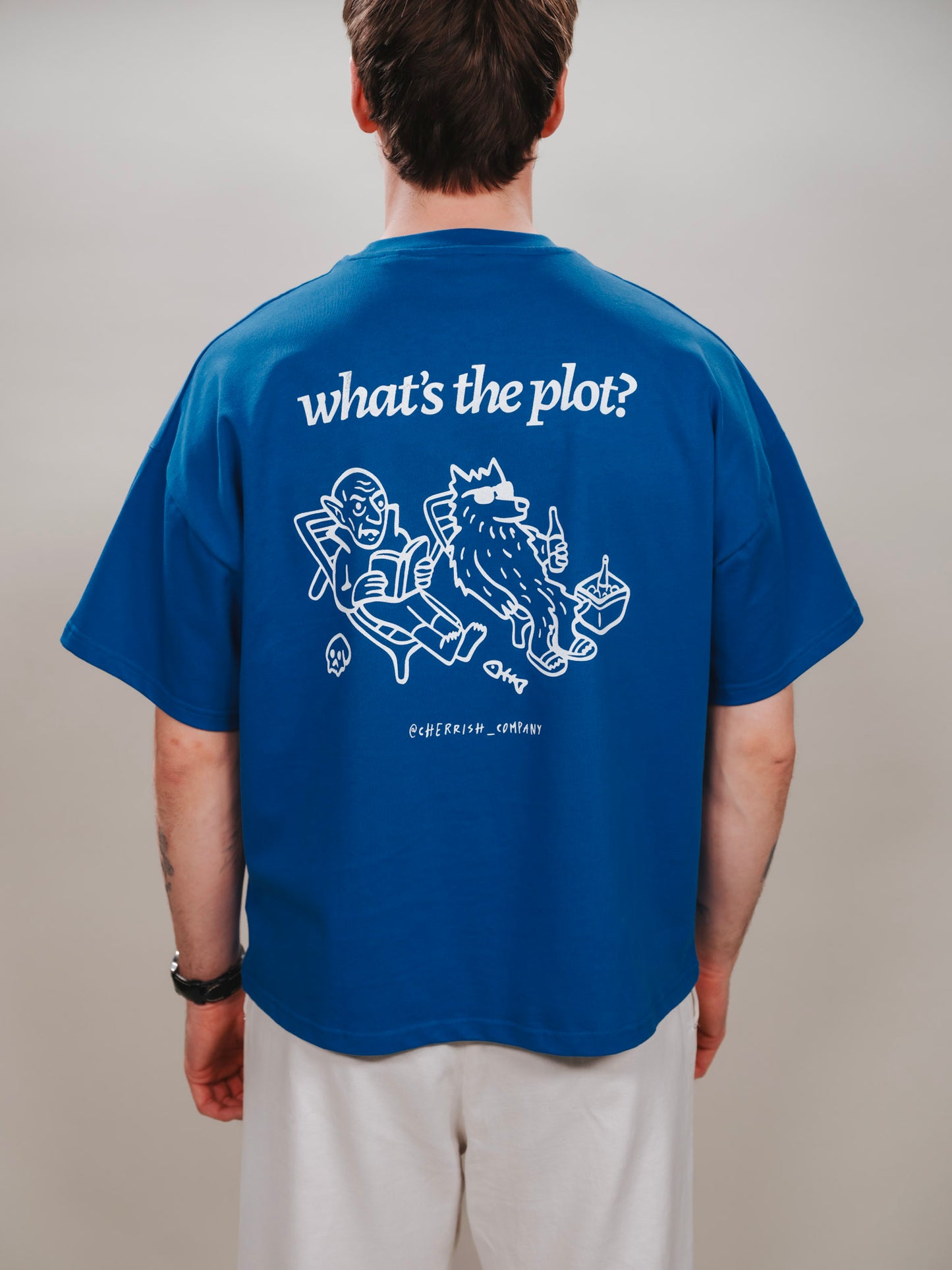 what's the plot? - Cobalt Boxy T-shirt - 240 GSM