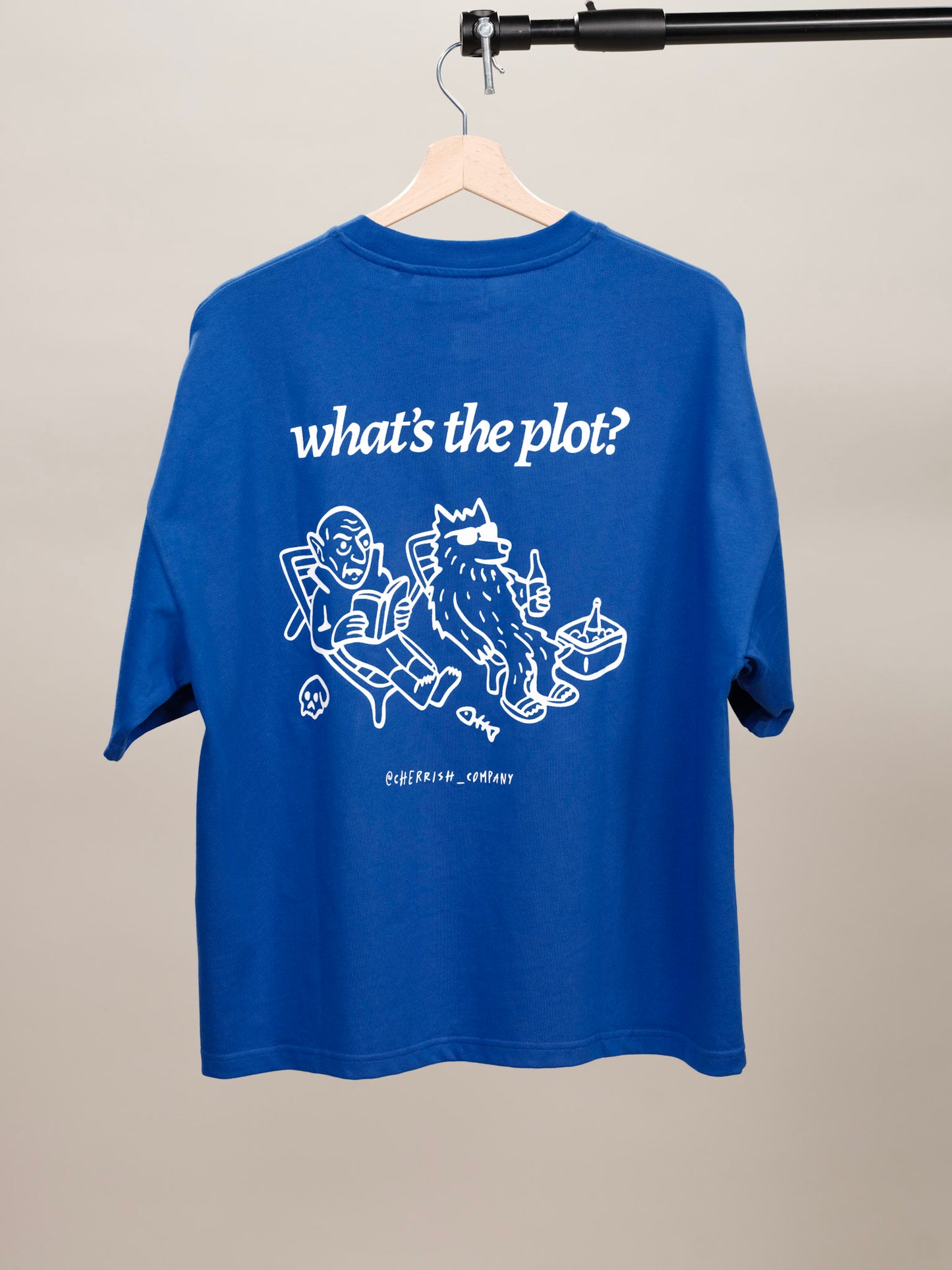 what's the plot? - Cobalt Boxy T-shirt - 240 GSM