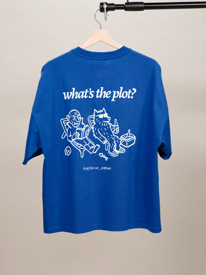 what's the plot? - Cobalt Boxy T-shirt - 240 GSM