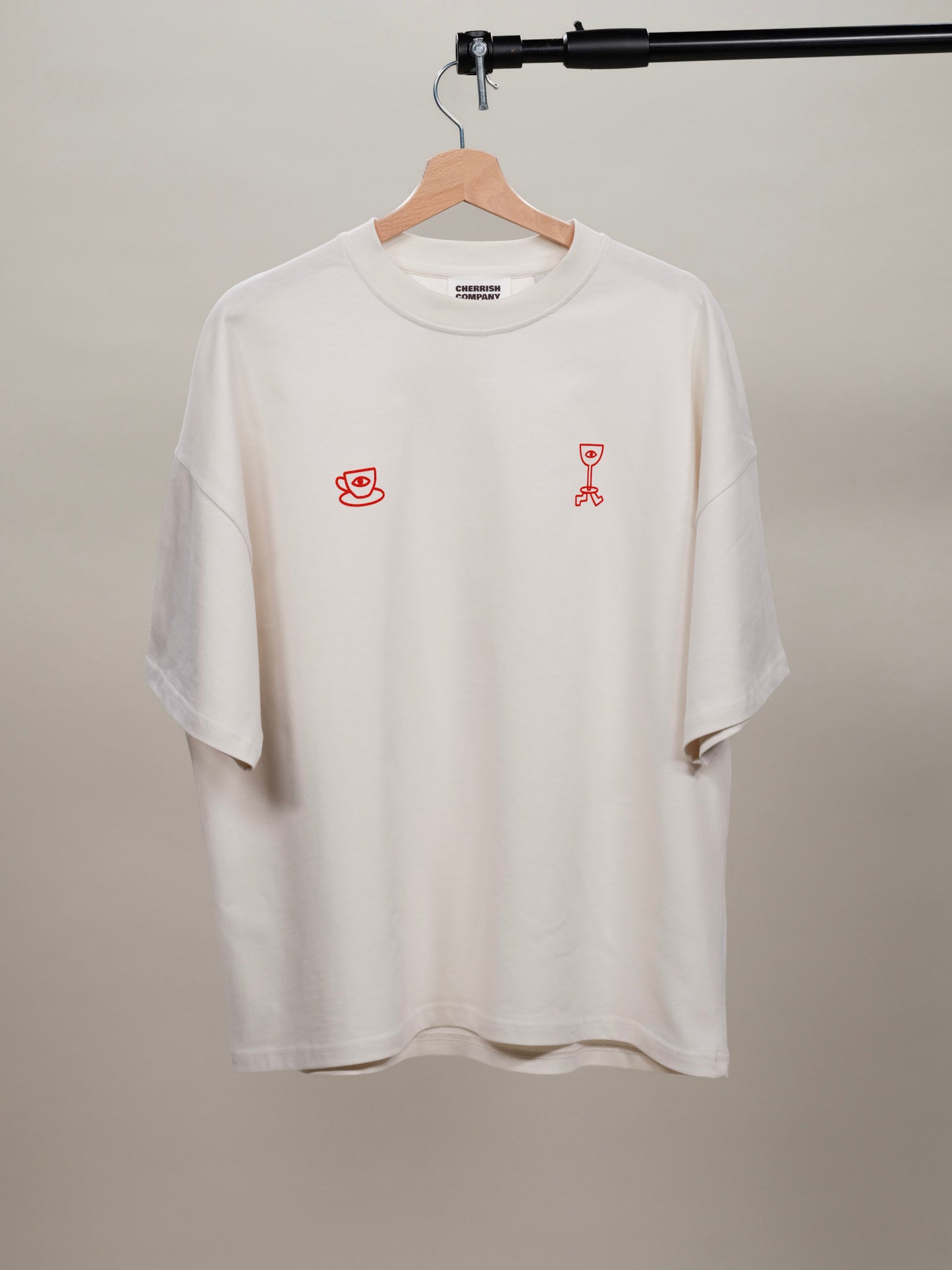 Locæl Cafe - Vintage White T-shirt - 240 GSM