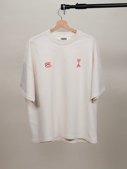 Locæl Cafe - Vintage White T-shirt - 240 GSM